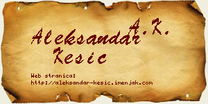 Aleksandar Kesić vizit kartica